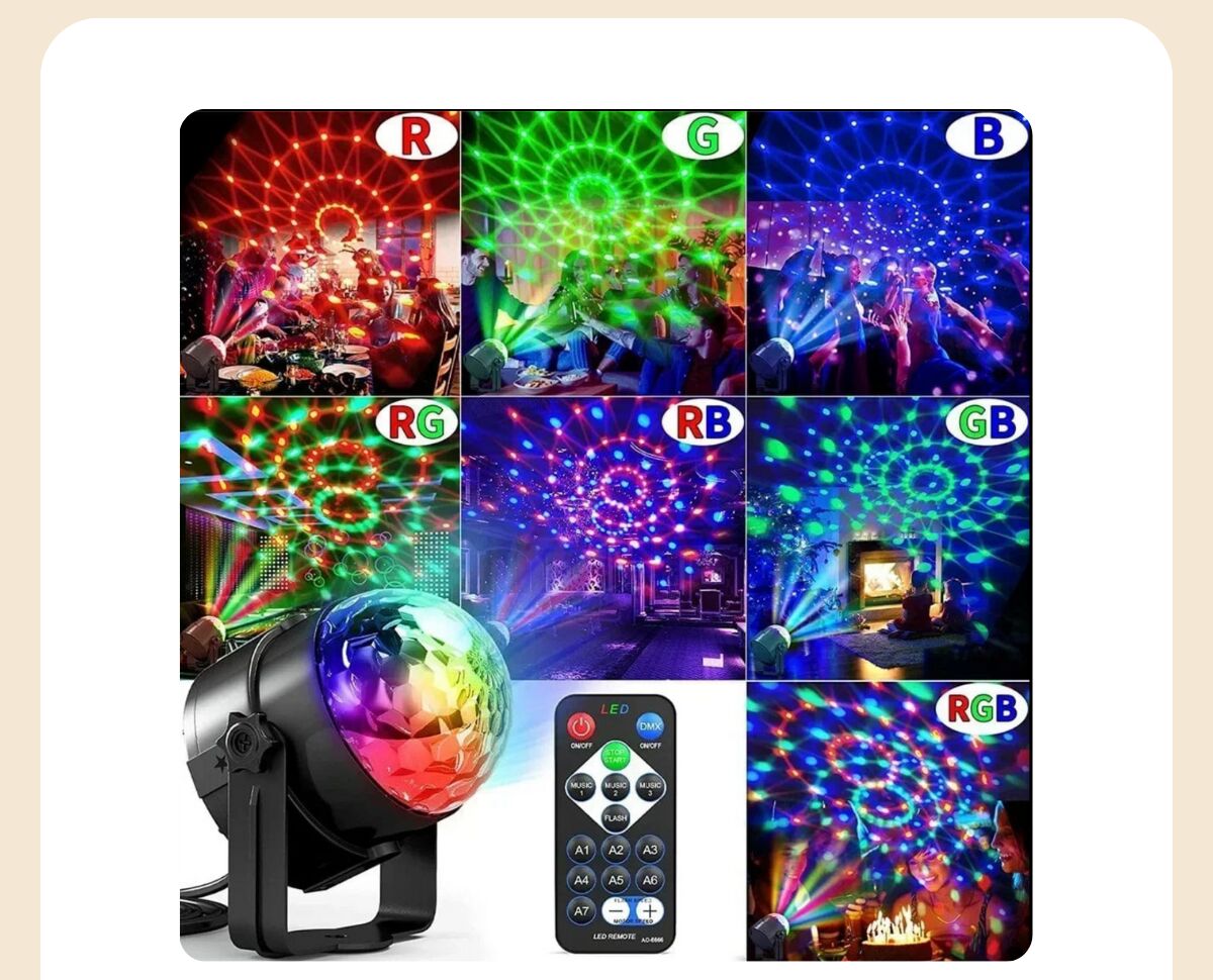 CREATE A LIGHT SHOW ANYWHERE - Bring your space to life and create unforgettable moments with the 7 Colors Strobe Light Sound, a fun and innovative way to elevate any celebration.