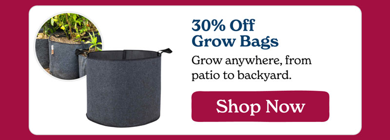 30% Off Grow Bags - Shop Now