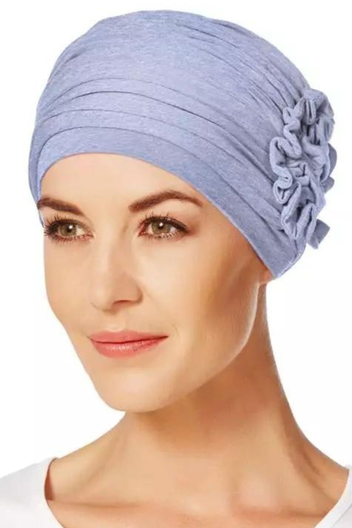Christine Lotus turban - blue melange